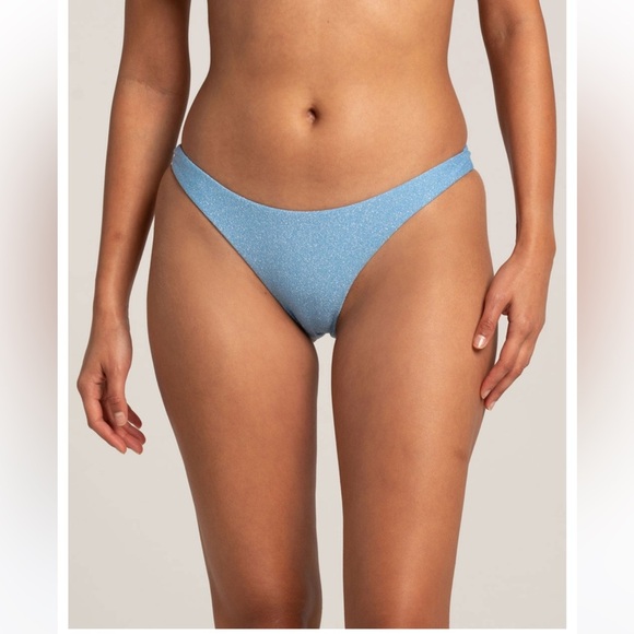 RSQ Skimpy Lurex Bikini Bottoms Size XL in Light Blue New - Picture 1 of 8